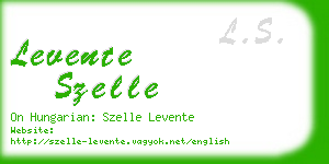 levente szelle business card